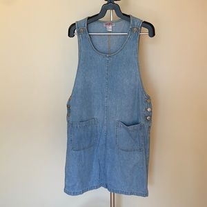 Vintage 90s Jean Overall Dress